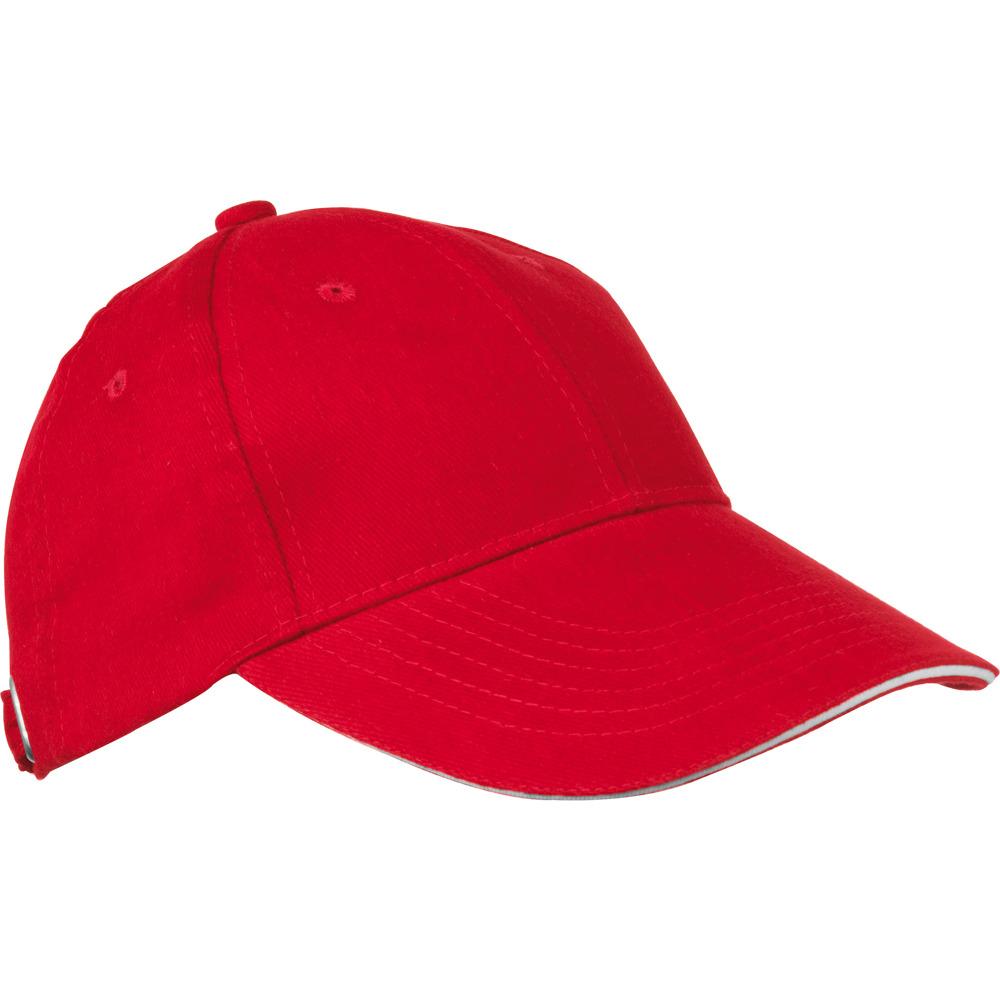 6-panel sandwich katoenen baseballcap - kopen of bedrukken - rood