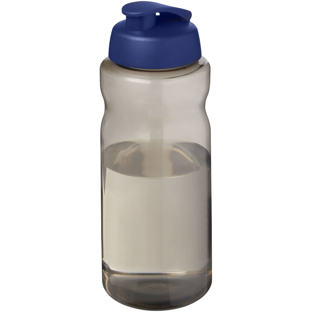 H2O Active® Eco Big Base 1 l drinkfles met klapdeksel - met logo of onbedrukt bestellen - Houtskool, Blauw