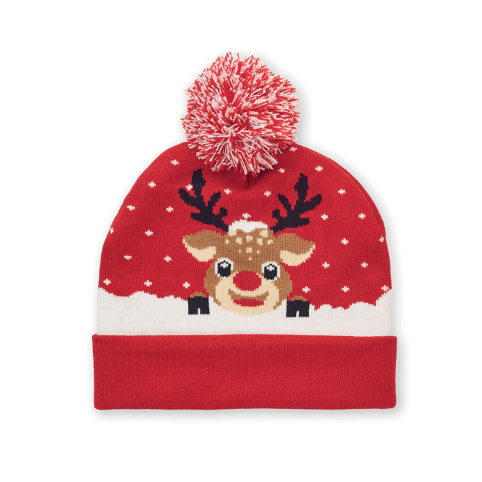 SHIMAS HAT - Gebreide kerstmuts - bedrukt of onbedrukt verkrijgbaar - Rood