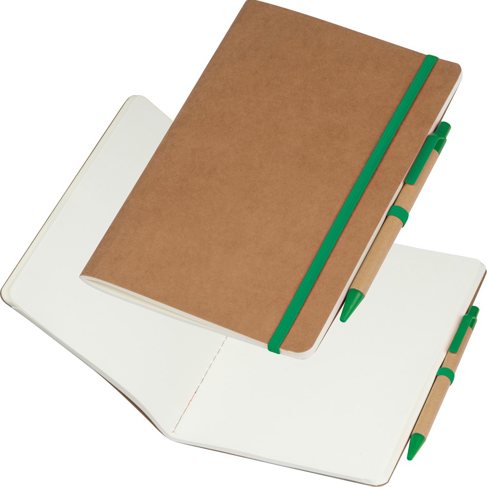 A5 schrift met pen - voor bedrijven en relatiegeschenken - Groen