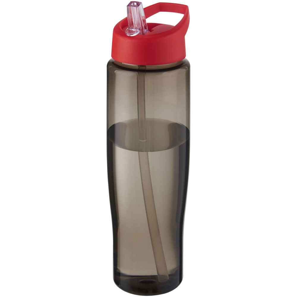 H2O Active® Eco Tempo drinkfles van 700 ml met tuitdeksel - bedrukt of onbedrukt verkrijgbaar - Rood, Houtskool