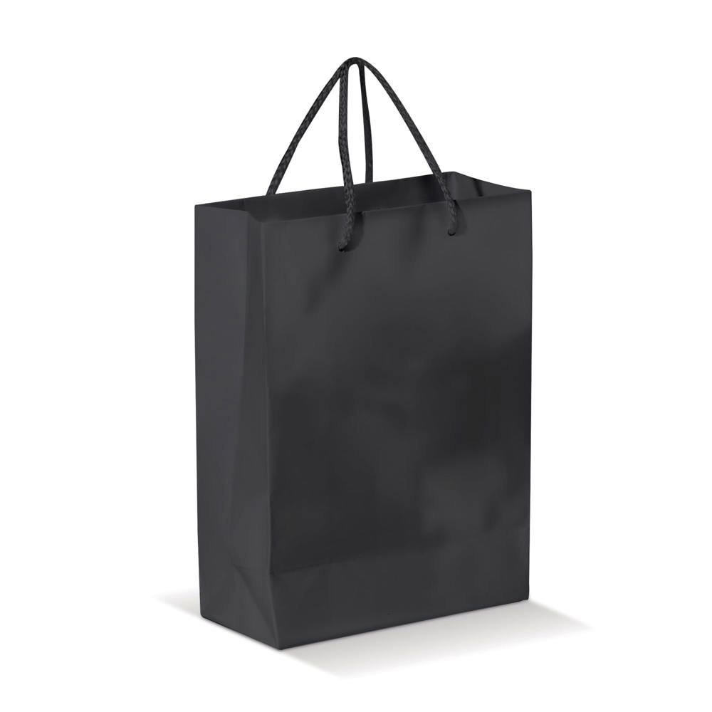 Draagtas papier groot 200g/m2 - voor bedrijven en relatiegeschenken - zwart