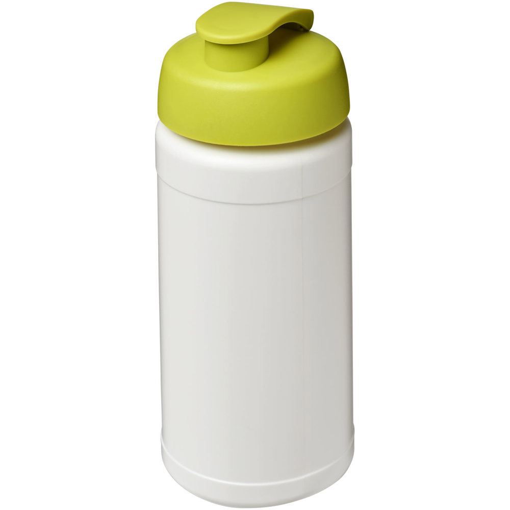 Baseline® Plus 500 ml sportfles met flipcapdeksel - met logo of onbedrukt bestellen - Wit, Lime