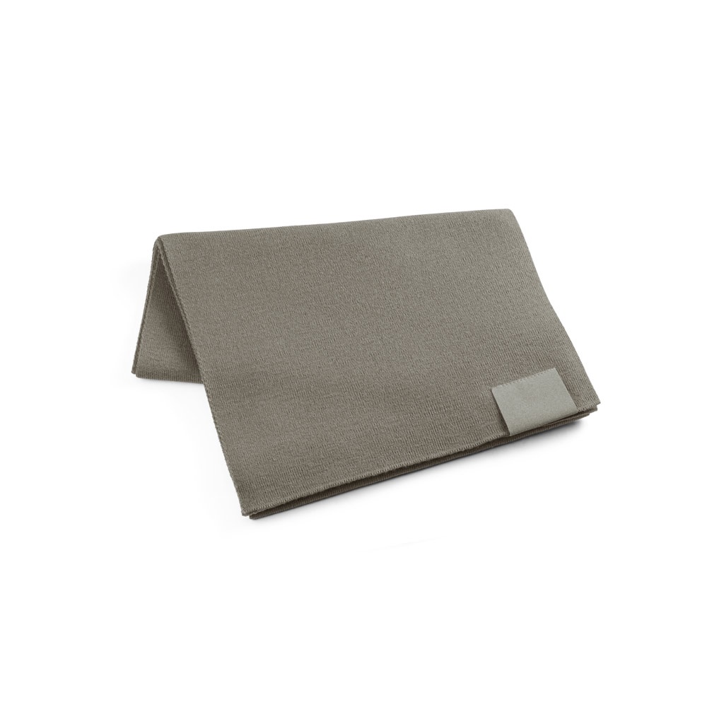 SERENITY. Sjaal van gerecycled polyester (100% rPET) met een gestikt detail om te personaliseren - bedrukt of - Licht Grijs