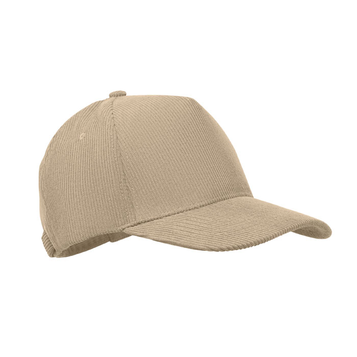 WALE - 5 panelen corduroy baseballcap - voor bedrijven en relatiegeschenken - beige