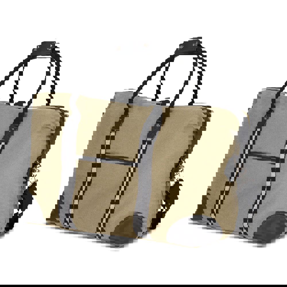 Gerecycled katoenen canvas weekendtas Harper - voor bedrijven en relatiegeschenken - Olijfgroen