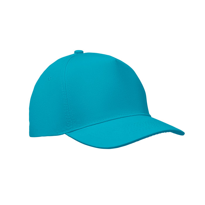 SUNNY - 5 PANELEN BASEBALLPET 180G/M² - met logo of onbedrukt bestellen - turquoise