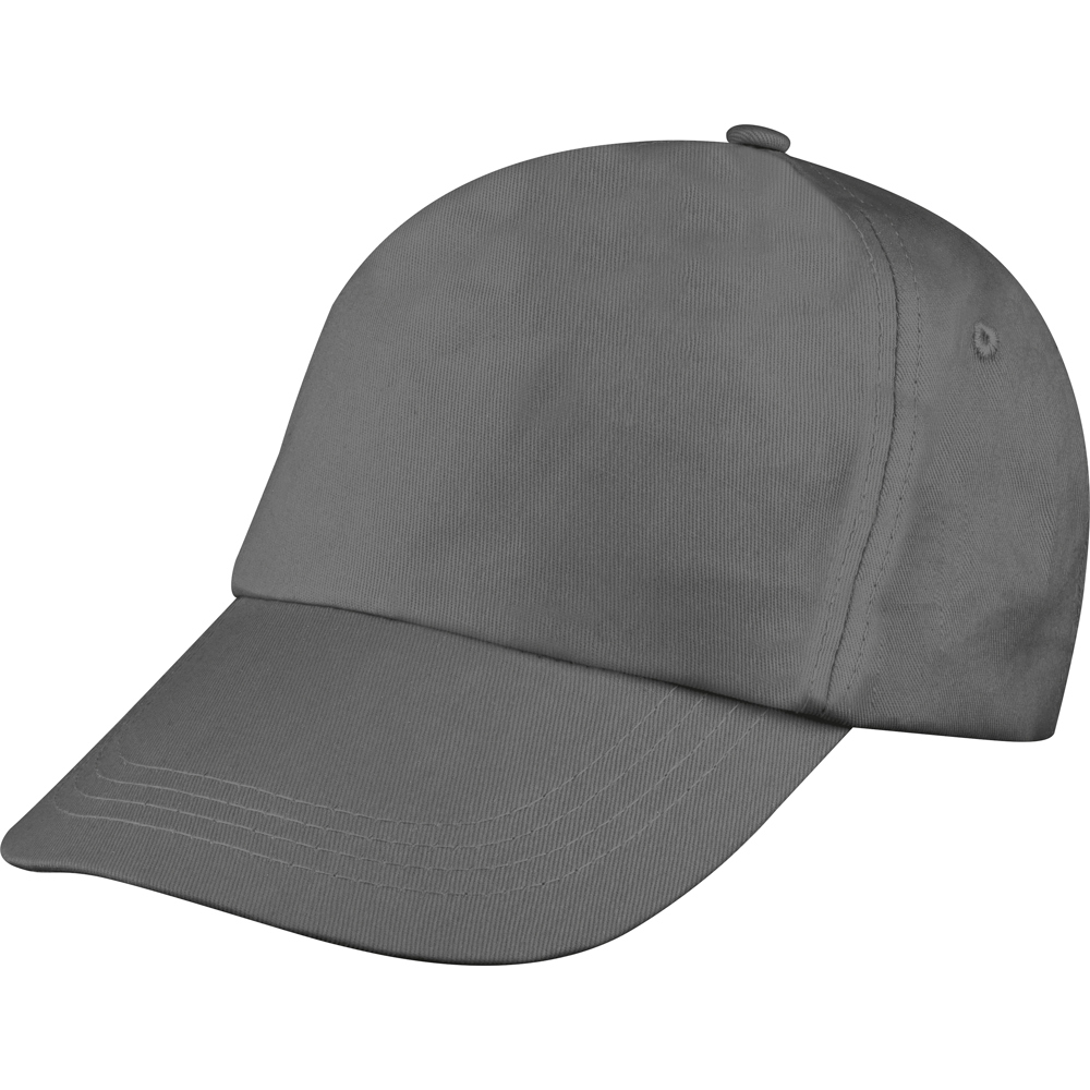 AZO-vrij katoenen baseball-cap, 5 panels - bedrukt of onbedrukt verkrijgbaar - Antraciet