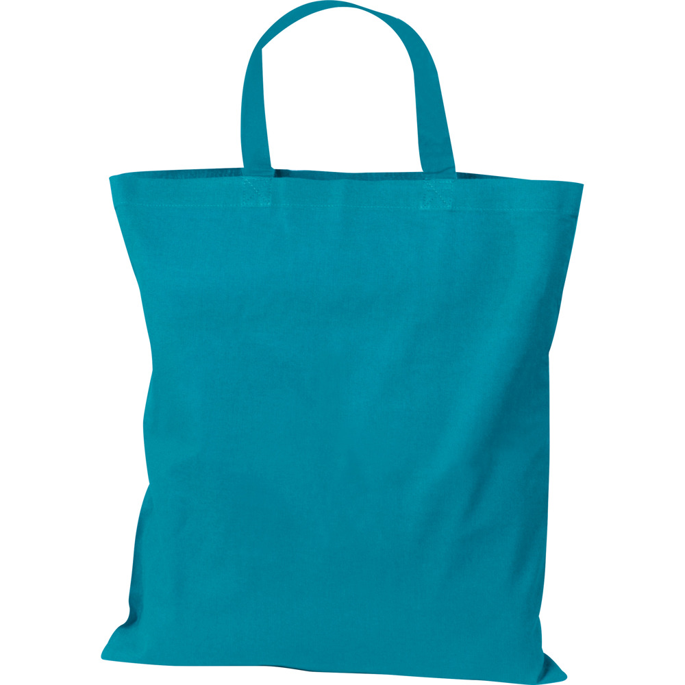 Katoenen tas met korte hengsels - voor bedrijven en relatiegeschenken - Turquoise