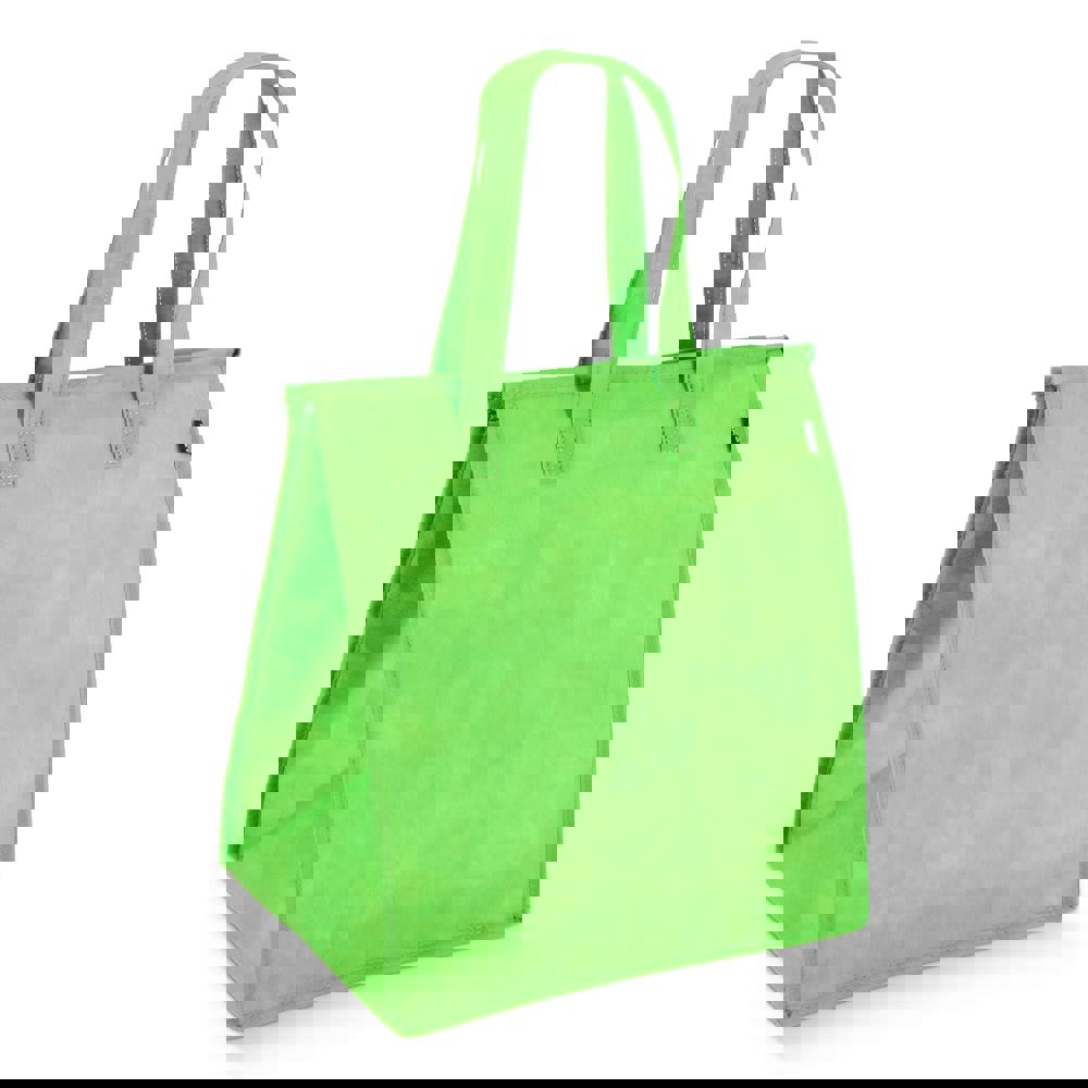 R-PET koeltas, non-woven, 33 x 25,5 x 37 cm, 75 g/m² - met logo of onbedrukt bestellen - lichtgroen