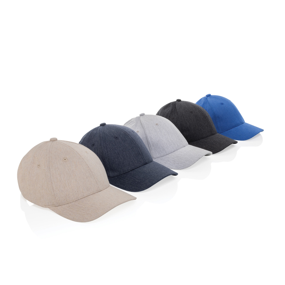 Milo AWARE™ recycled heather 6 paneel cap 200gr - met logo of onbedrukt bestellen