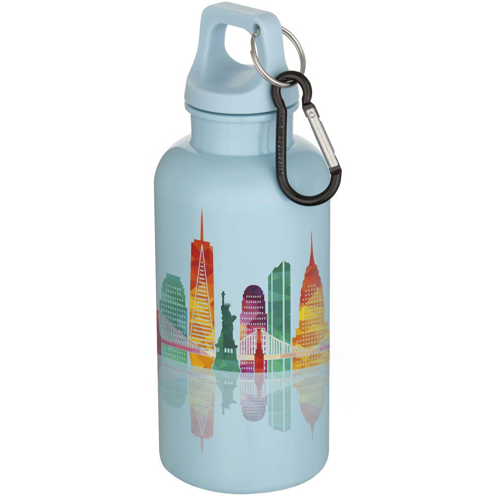 Oregon 400 ml effen waterfles van RCS gecertificeerd gerecycled plastic met karabijnhaak 