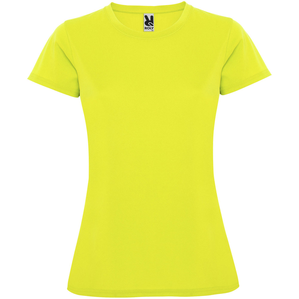 Montecarlo sportshirt met korte mouwen voor dames - bedrukt of onbedrukt verkrijgbaar - Fluorgeel