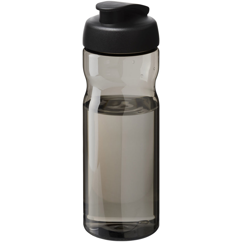 H2O Active® Eco Base drinkfles van 650 ml met klapdeksel - voor bedrijven en relatiegeschenken - Zwart, Houtskool