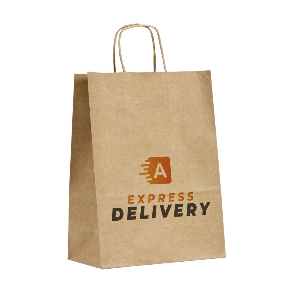 Pagari Paper Bag A4 papieren tas - bedrukt of onbedrukt verkrijgbaar - bruin