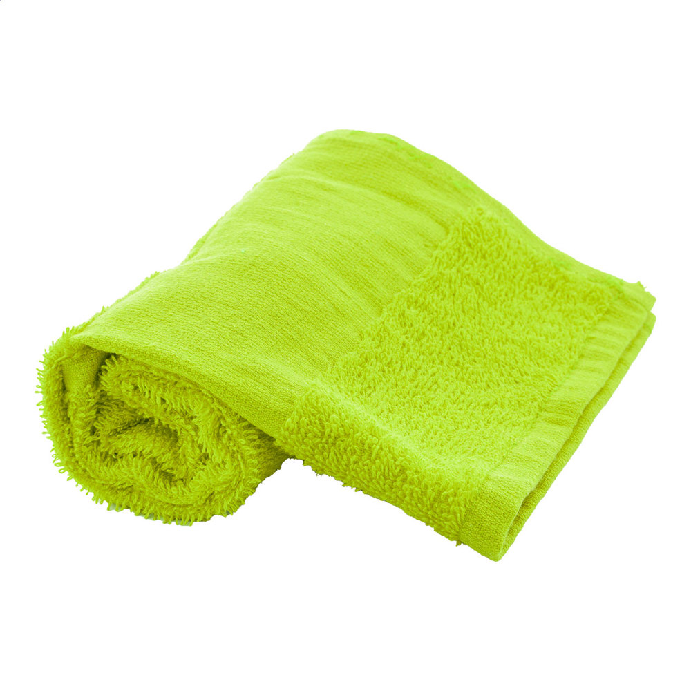 Terry S - Katoenen badstof handdoek - 30×50 cm - voor bedrijven en relatiegeschenken - lime groen
