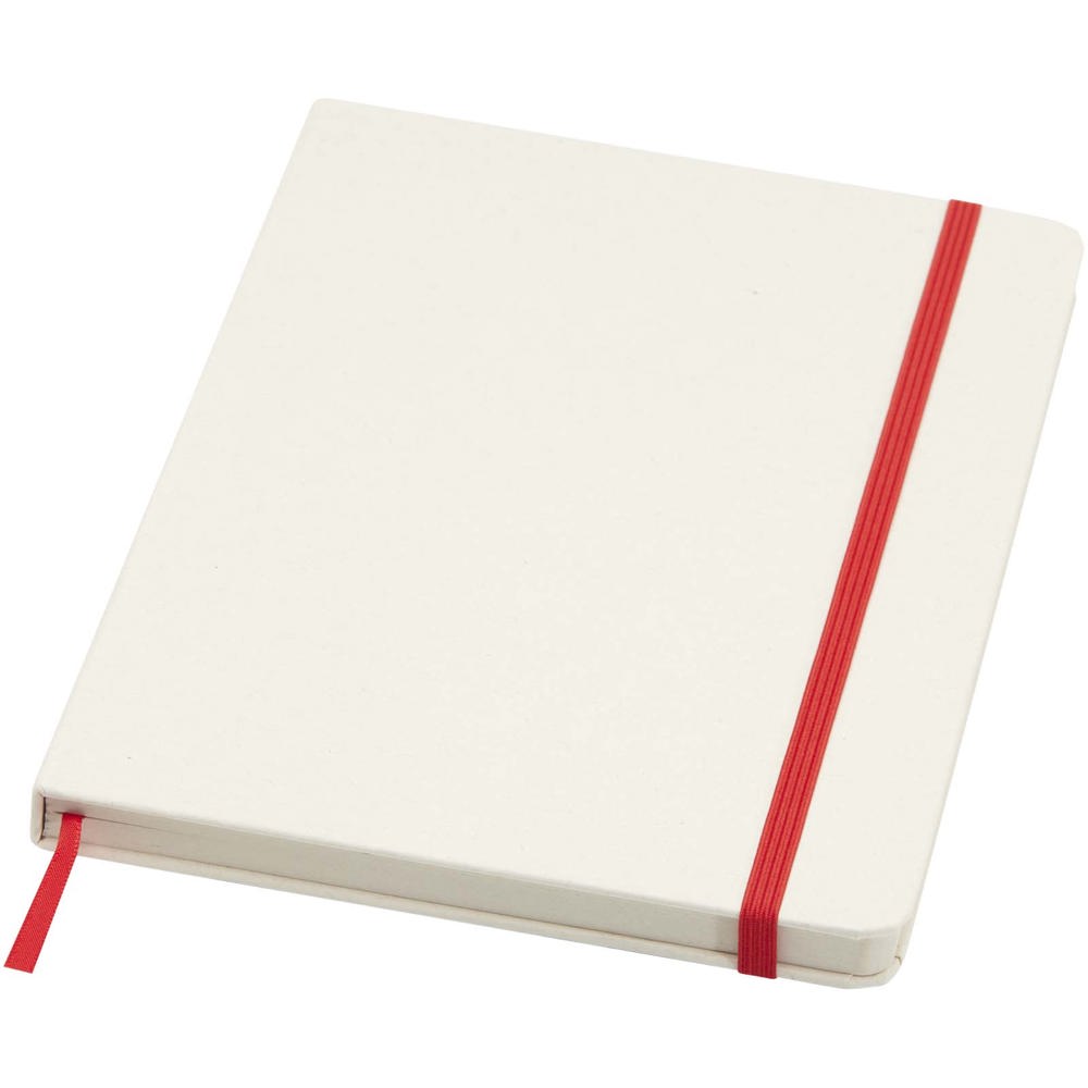 Bass A5 gerecycled notitieboek met gelinieerde pagina's - met logo of onbedrukt bestellen - Rood