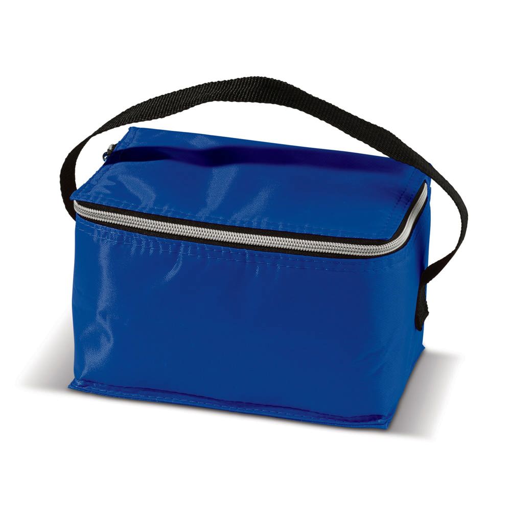 Koeltas met rits klein 20 x 12.5 x 13 cm - bedrukt of onbedrukt verkrijgbaar - blauw