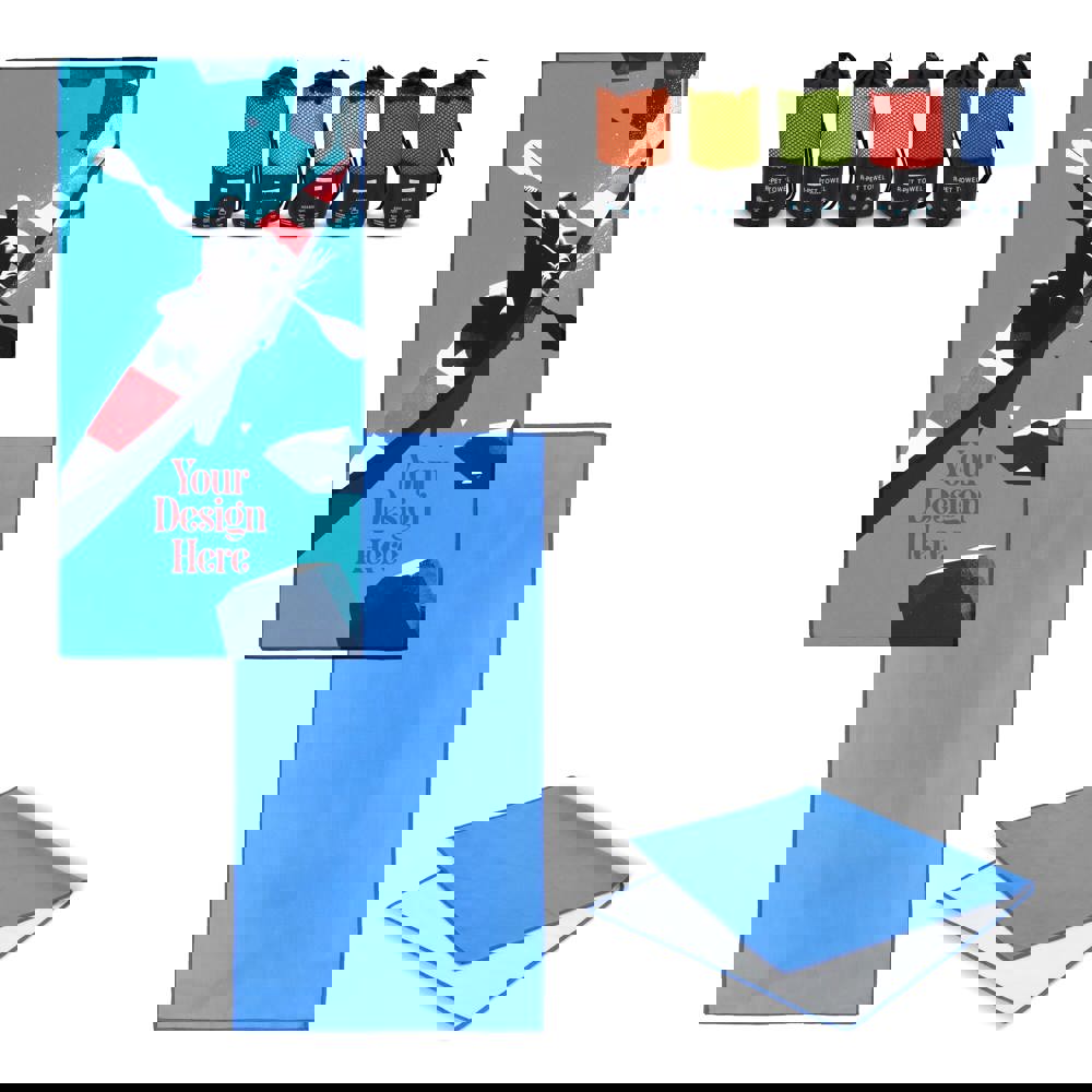 R-PET sneldrogende sport handdoek 40x80cm met etui (200g/m²) sublimatie