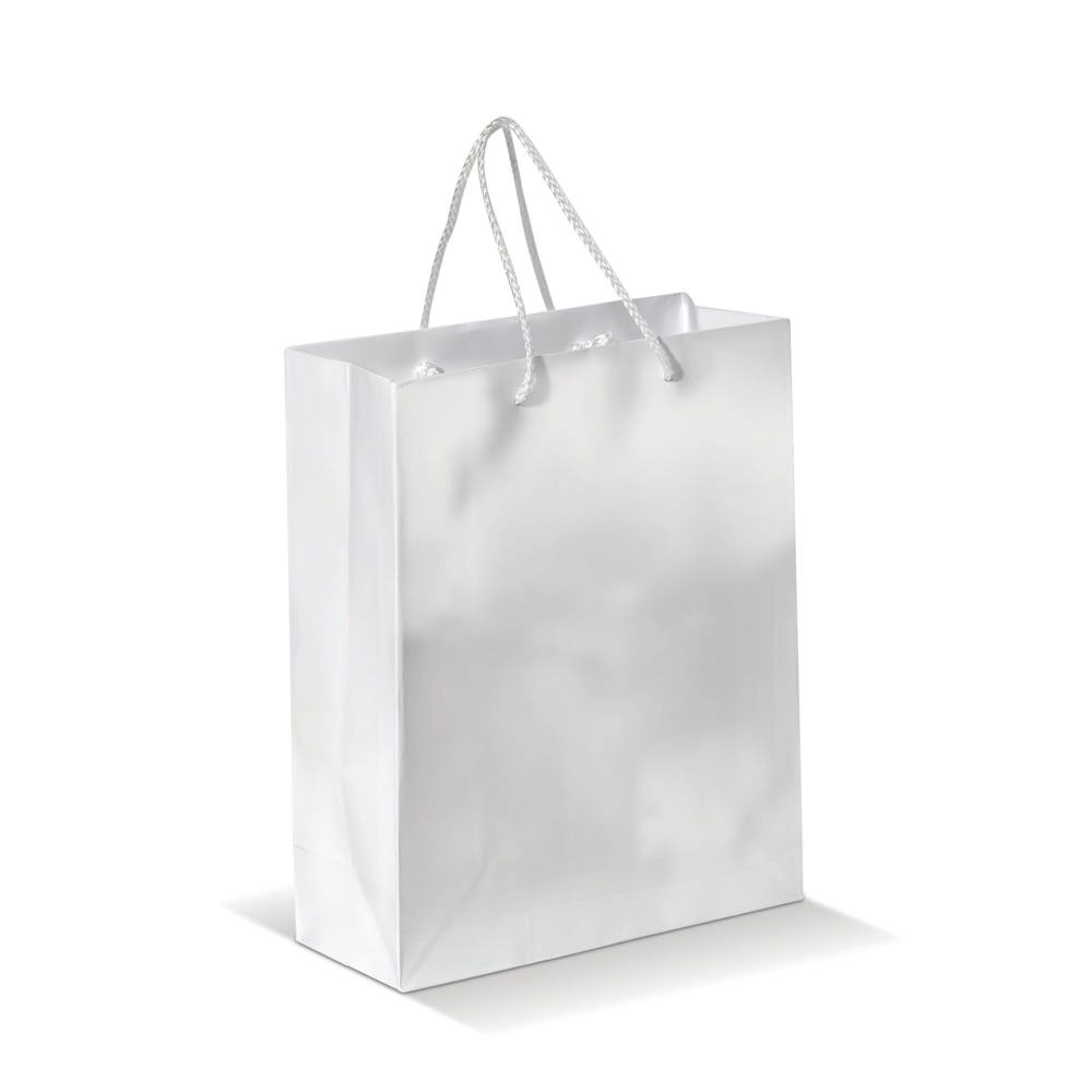 Draagtas papier middel 200g/m2 - voor bedrijven en relatiegeschenken - wit