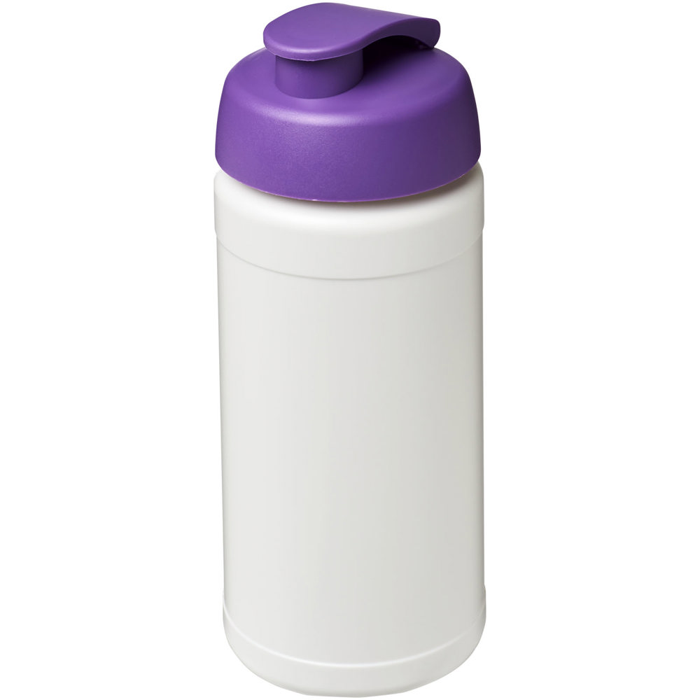 Baseline® Plus 500 ml sportfles met flipcapdeksel - met logo of onbedrukt bestellen - Wit, Paars