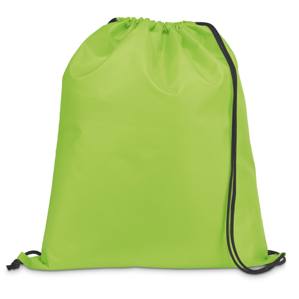 CARNABY. 210D rugzak met zwarte trekkoorden - kopen of bedrukken - Licht groen