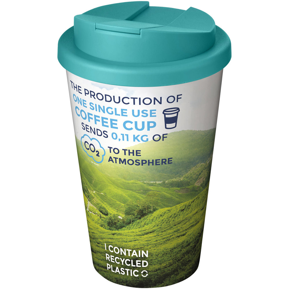 Brite-Americano® 350 ml geïsoleerde beker - voor bedrijven en relatiegeschenken - Wit, Aqua