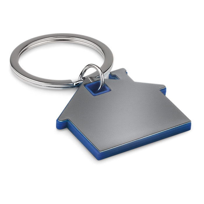 IMBA - Huisvormige sleutelhanger - bedrukt of onbedrukt verkrijgbaar - Royal Blauw