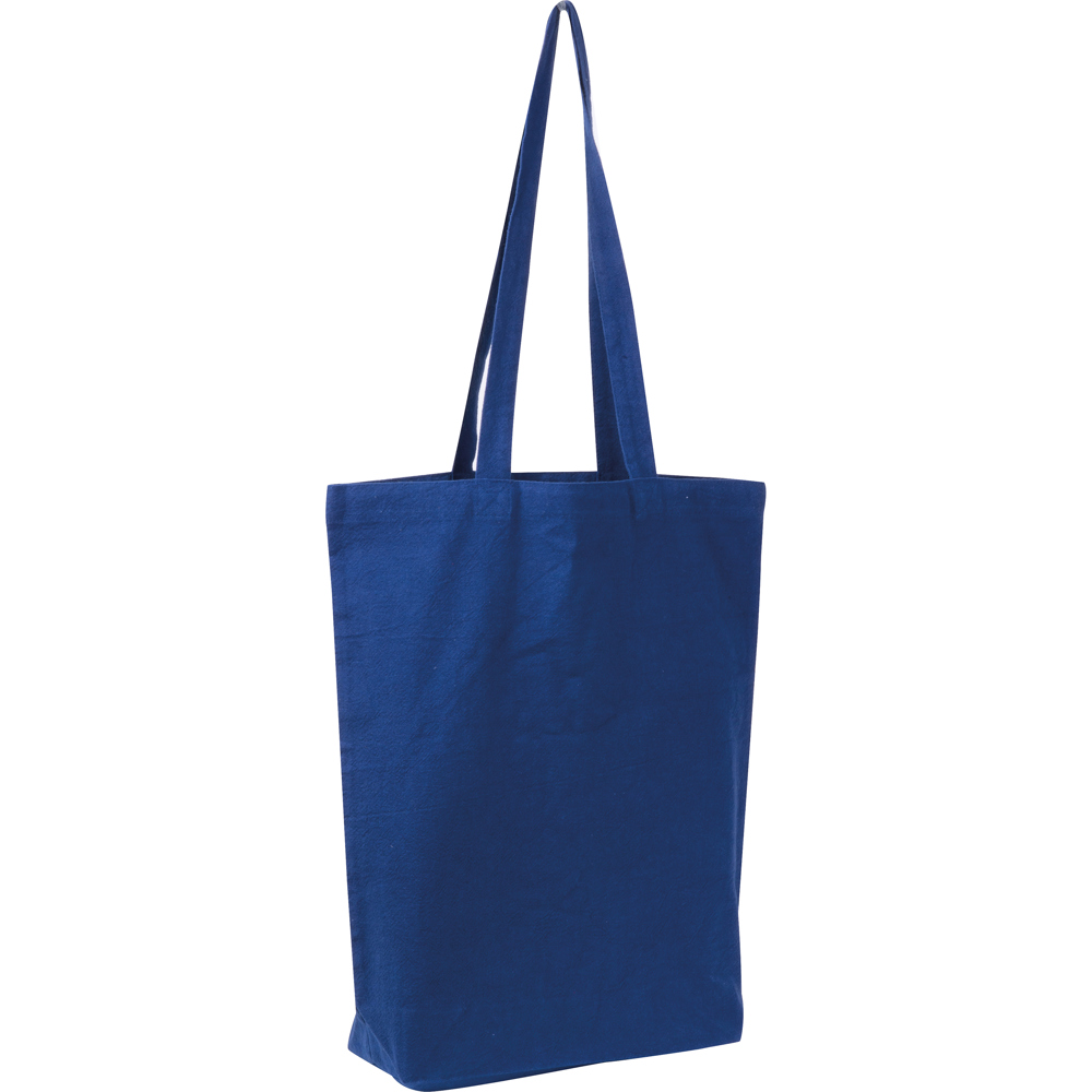 Fairtrade katoenen tas met bodemvouw - Donkerblauw