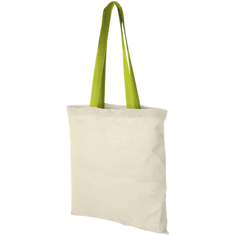 Nevada 100 g/m² katoenen draagtas 7L - voor bedrijven en relatiegeschenken - Natuur, Lime