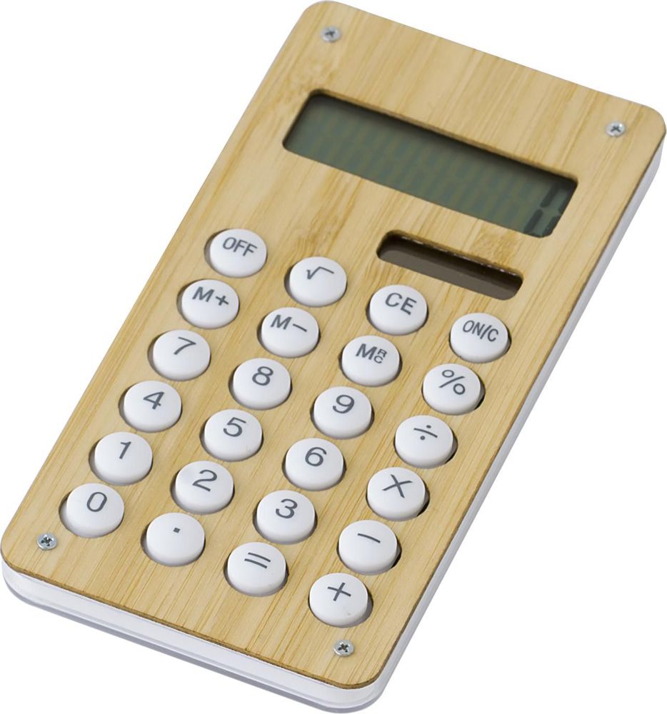 Bamboe rekenmachine Thomas - met logo of onbedrukt bestellen