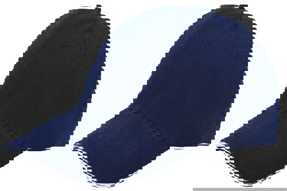 Brushed twill cap - bedrukt of onbedrukt verkrijgbaar - Navy (PMS 533c) / Wit