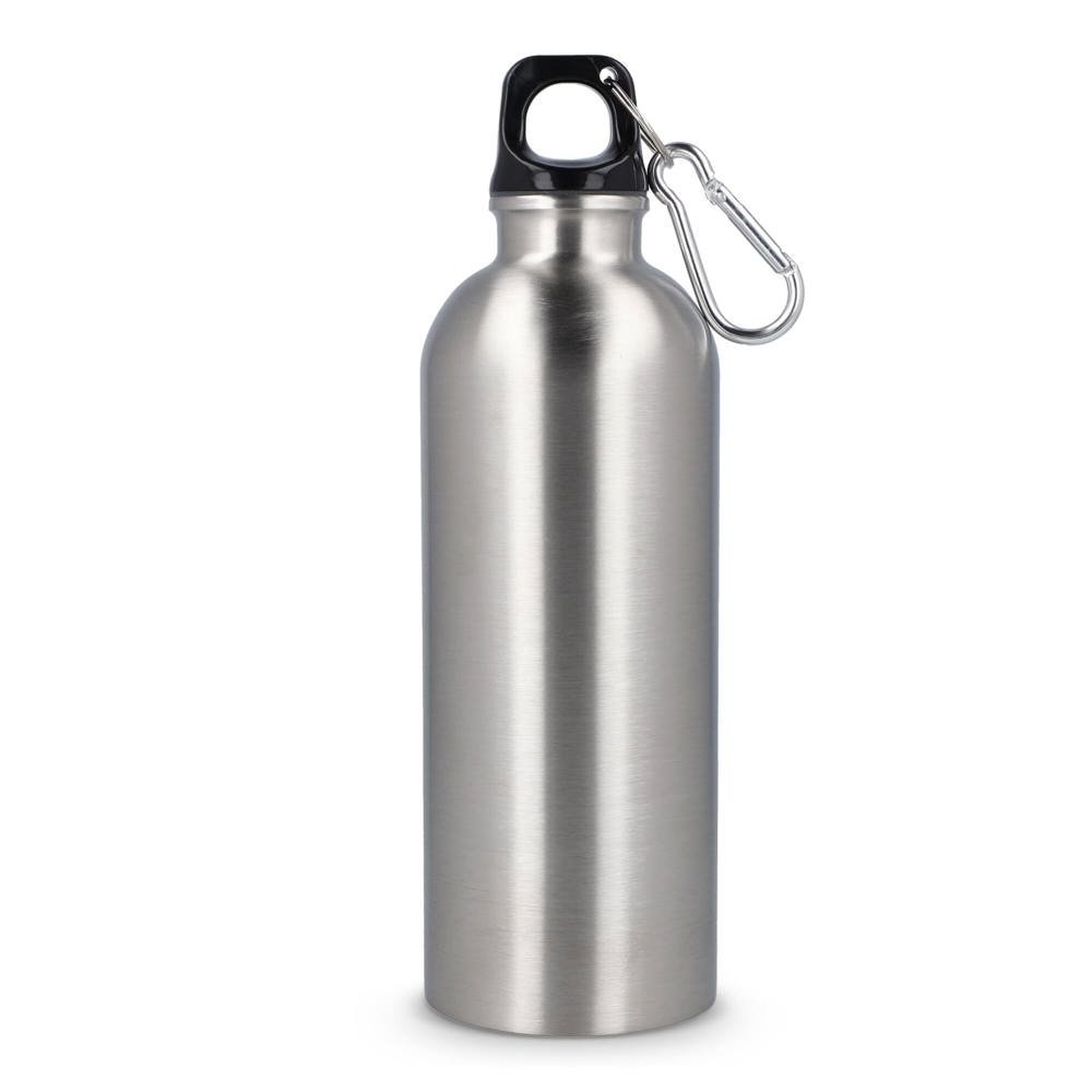 Gerecycled RVS Enkelwandige fles met Karabijnhaak 500ml