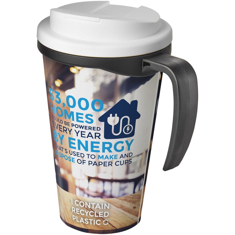 Brite-Americano® Grande 350 ml geïsoleerde beker - met logo of onbedrukt bestellen - Zwart, Wit