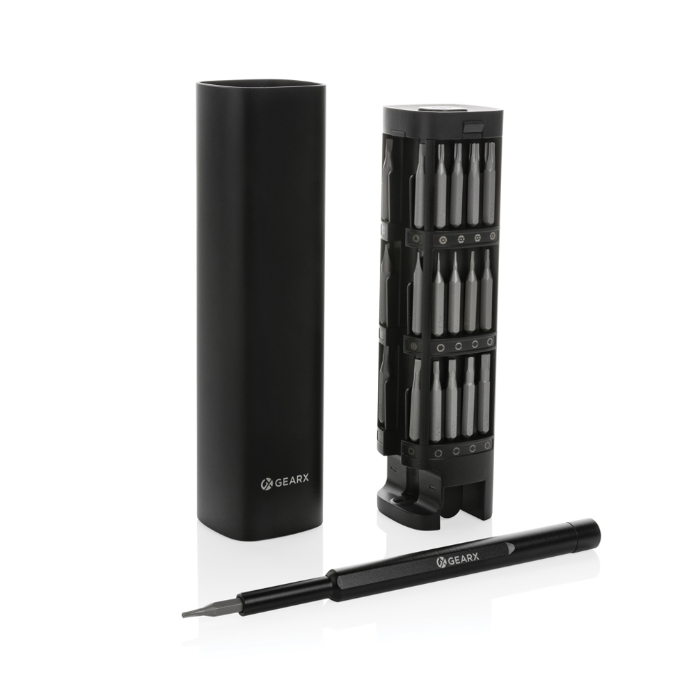 Gear X RCS gerecycled aluminium 46 pcs schroevendraaierset - bedrukt of onbedrukt verkrijgbaar