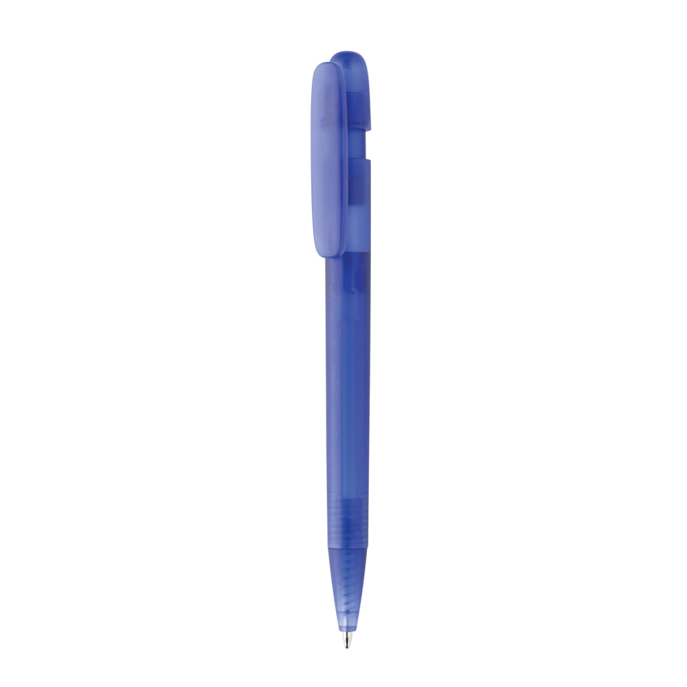 Devin GRS-gecertificeerde RABS-pen transparant - bedrukt of onbedrukt verkrijgbaar - blauw (± PMS 7686)