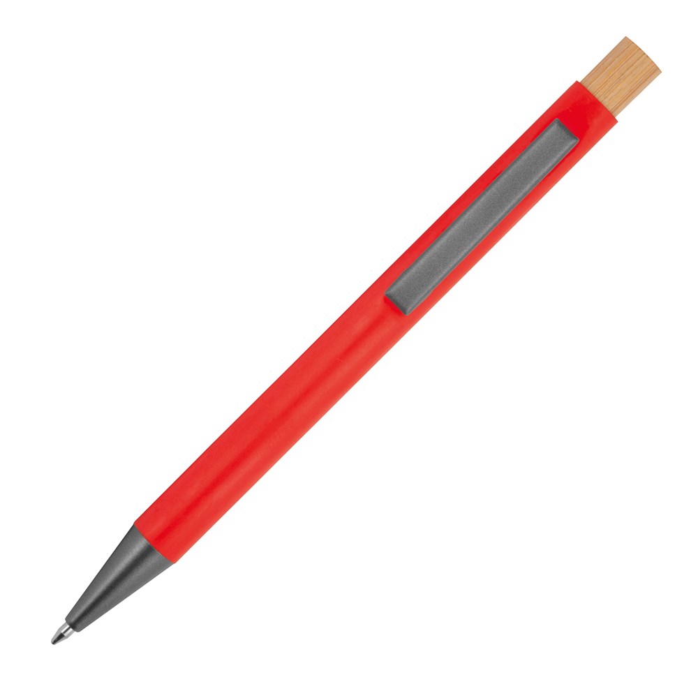 Pen van gerecycled aluminium met bamboe drukker