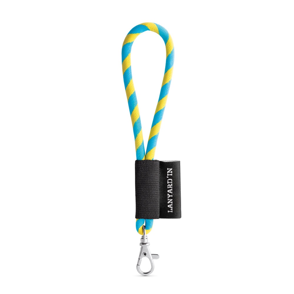 75090. Lanyard Tube Short Set. Standaard modellen - voor bedrijven en relatiegeschenken - Geel, Licht blauw