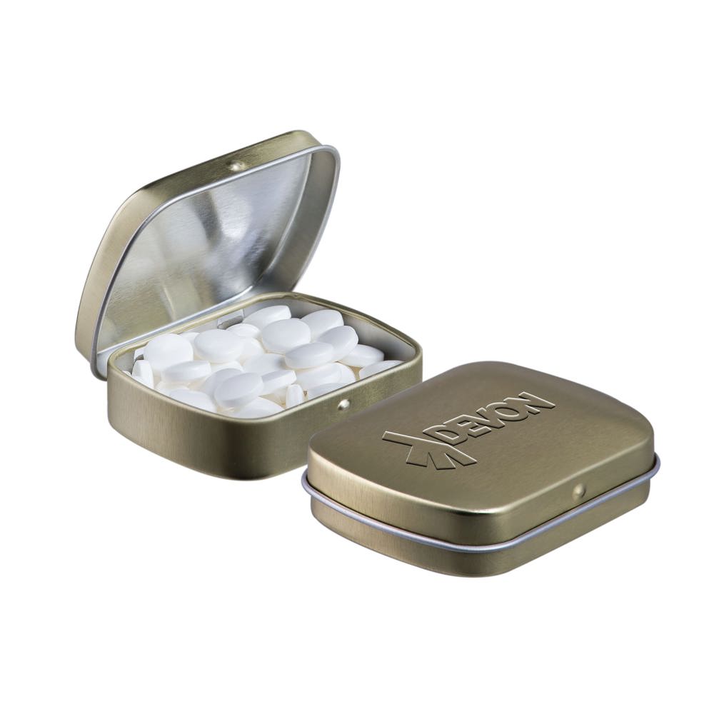 Mini scharnierblikje embossing - bedrukt of onbedrukt verkrijgbaar - Goud