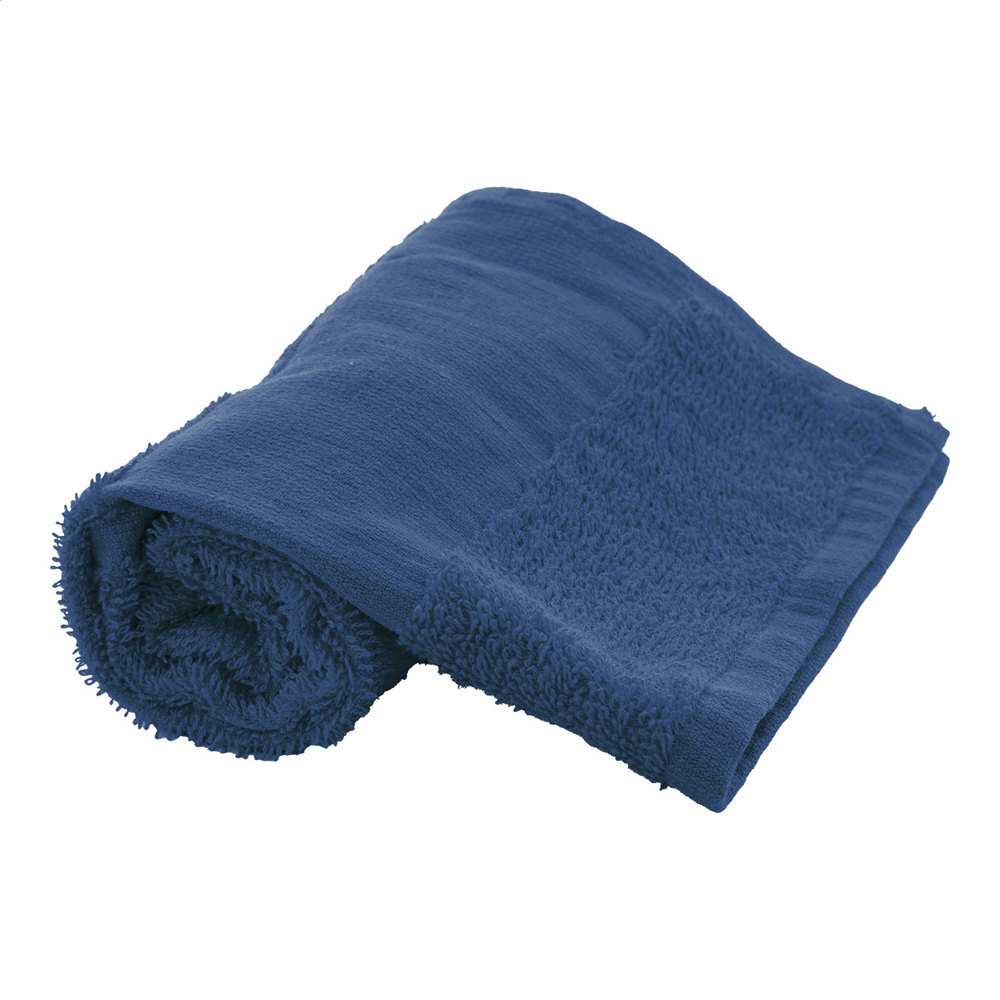 Terry S - Katoenen badstof handdoek - 30×50 cm - voor bedrijven en relatiegeschenken - donker blauw