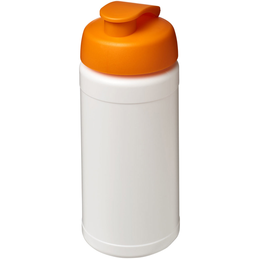 Baseline® Plus 500 ml sportfles met flipcapdeksel - met logo of onbedrukt bestellen - Wit, Oranje