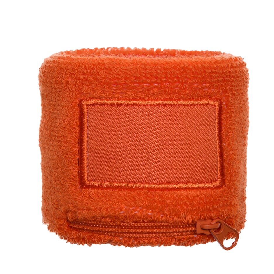 Polsband met label en ritsvakje - bedrukt of onbedrukt verkrijgbaar - Oranje (PMS 165c) / Oranje