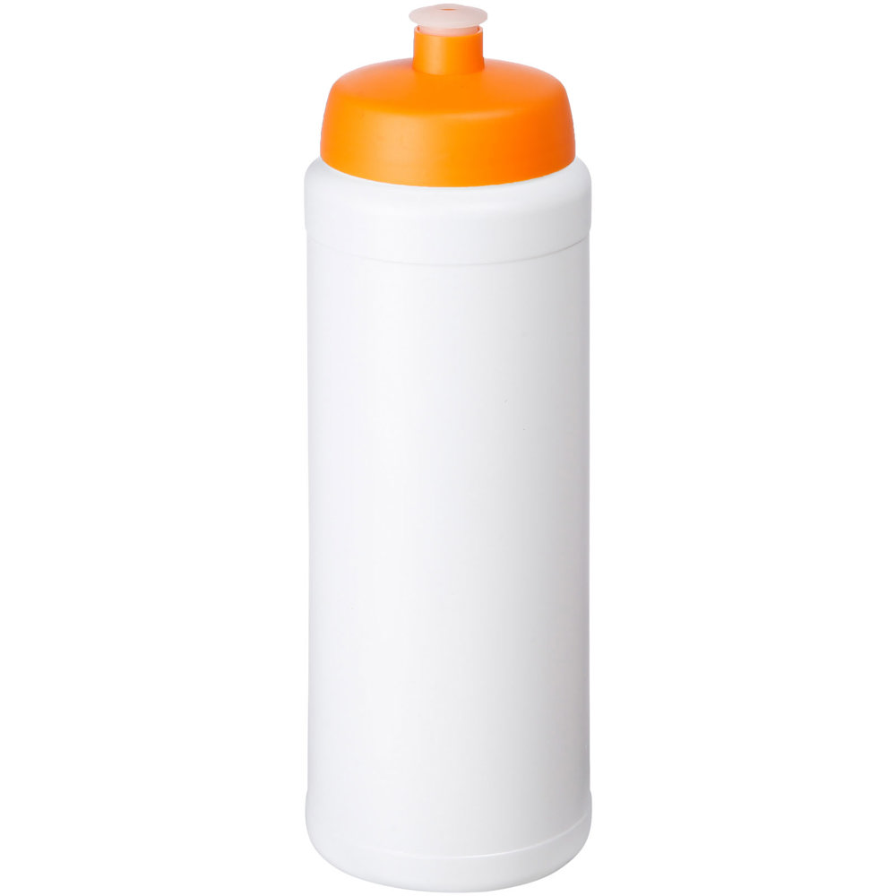 Baseline® Plus grip 750 ml sportfles met sportdeksel - bedrukt of onbedrukt verkrijgbaar - Wit, Oranje