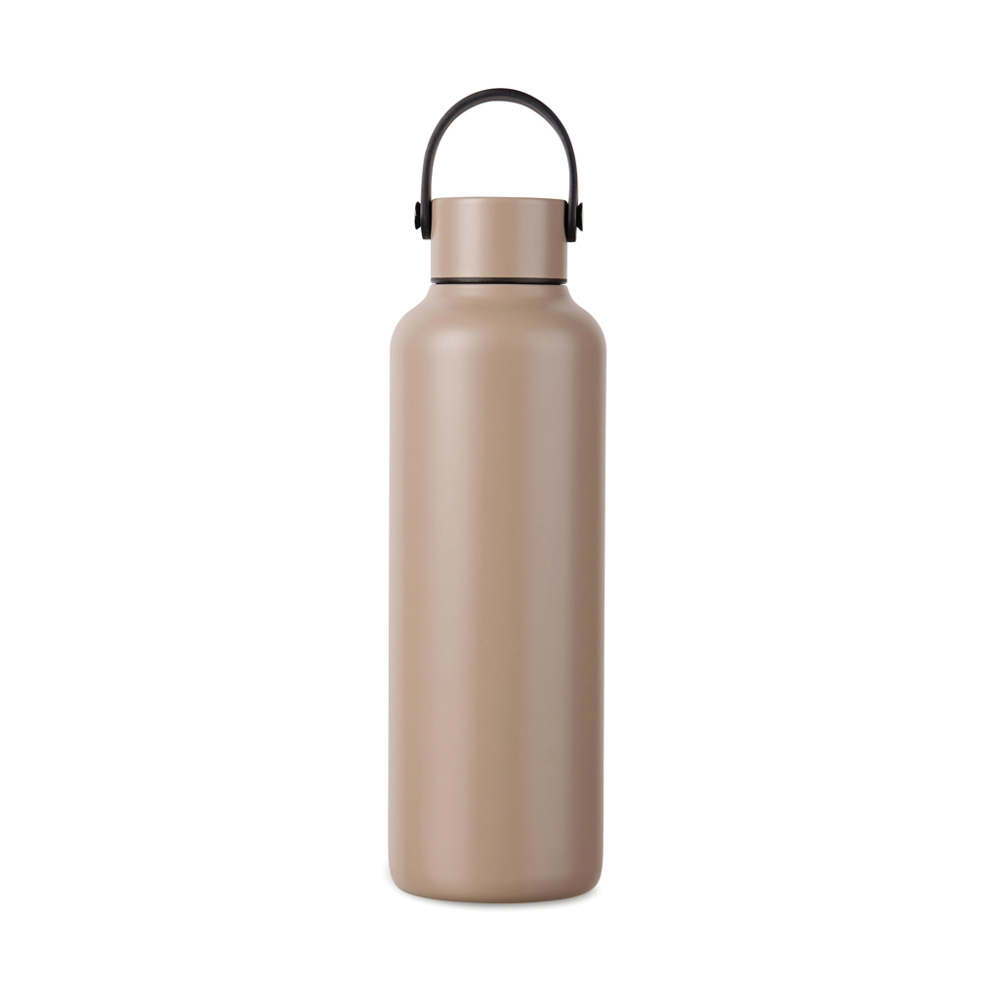 VINGA Baltimore RCS recycled SS fles 600 ML - bedrukt of onbedrukt verkrijgbaar - greige (± PMS 7530)