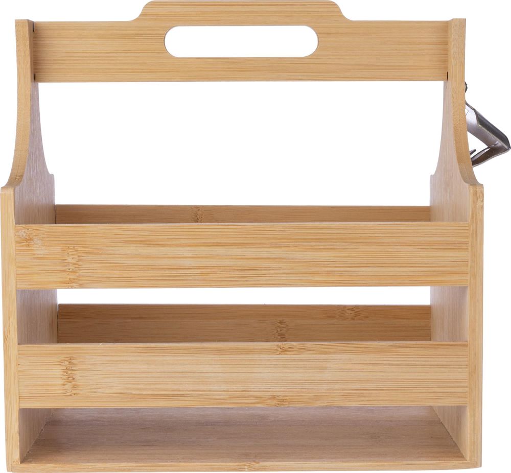 Bamboe flessenhouder Hans - bedrukt of onbedrukt verkrijgbaar - Bruin