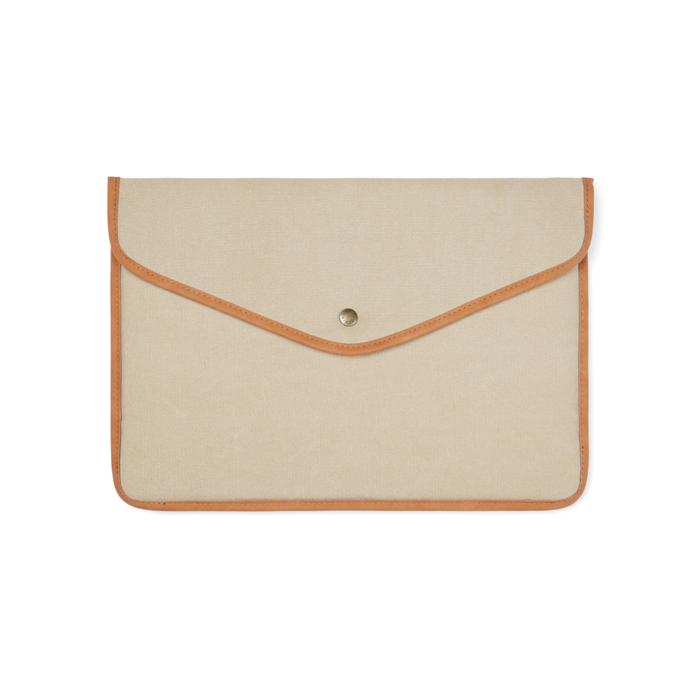 VINGA Bosler GRS recycled canvas 14" laptop sleeve - met logo of onbedrukt bestellen - beige (± PMS 14-1012)
