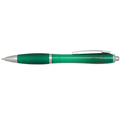 Nash balpen van  RCS gerecycled plastic met gekleurde behuizing en grip (blauwe inkt)