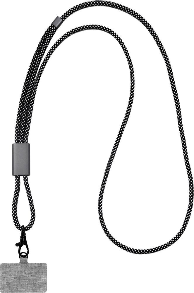BrandCharger Lany lanyard - met logo of onbedrukt bestellen - gun metal