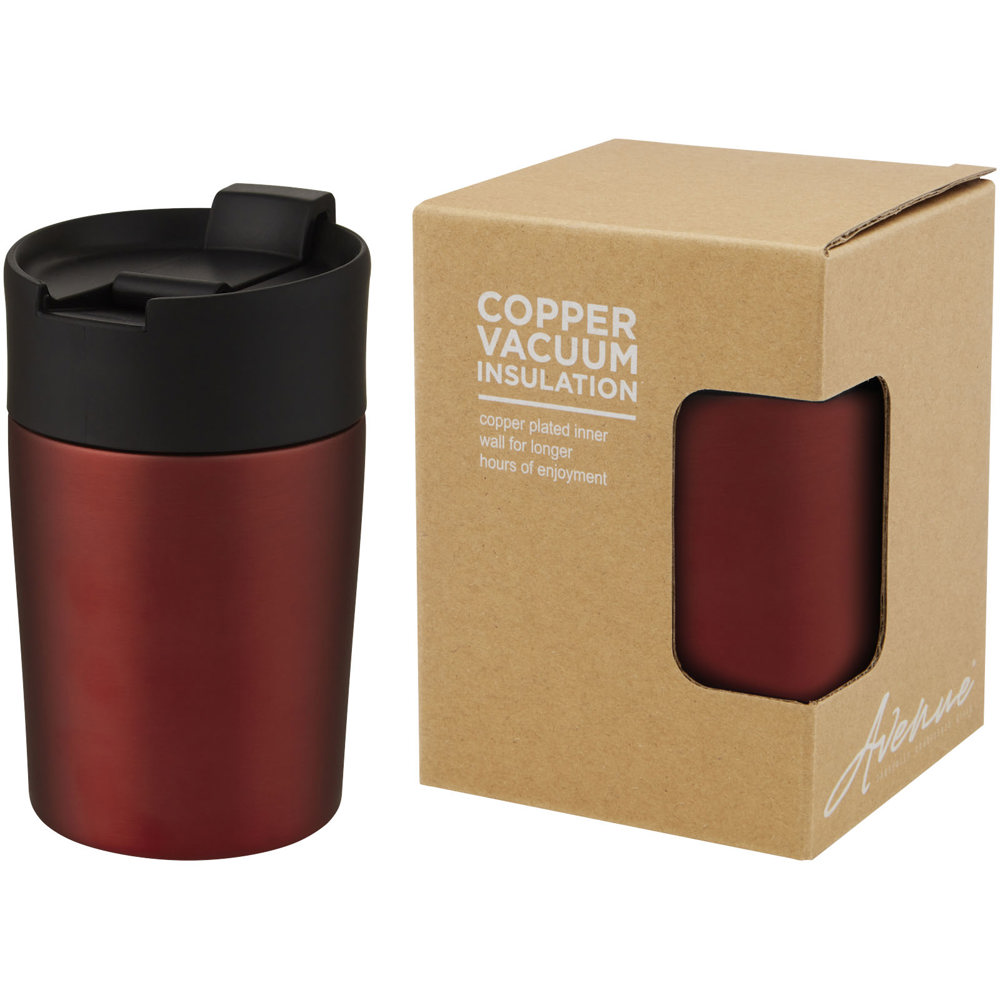 Jetta 180 ml koperen vacuüm geïsoleerde beker - bedrukt of onbedrukt verkrijgbaar - rood