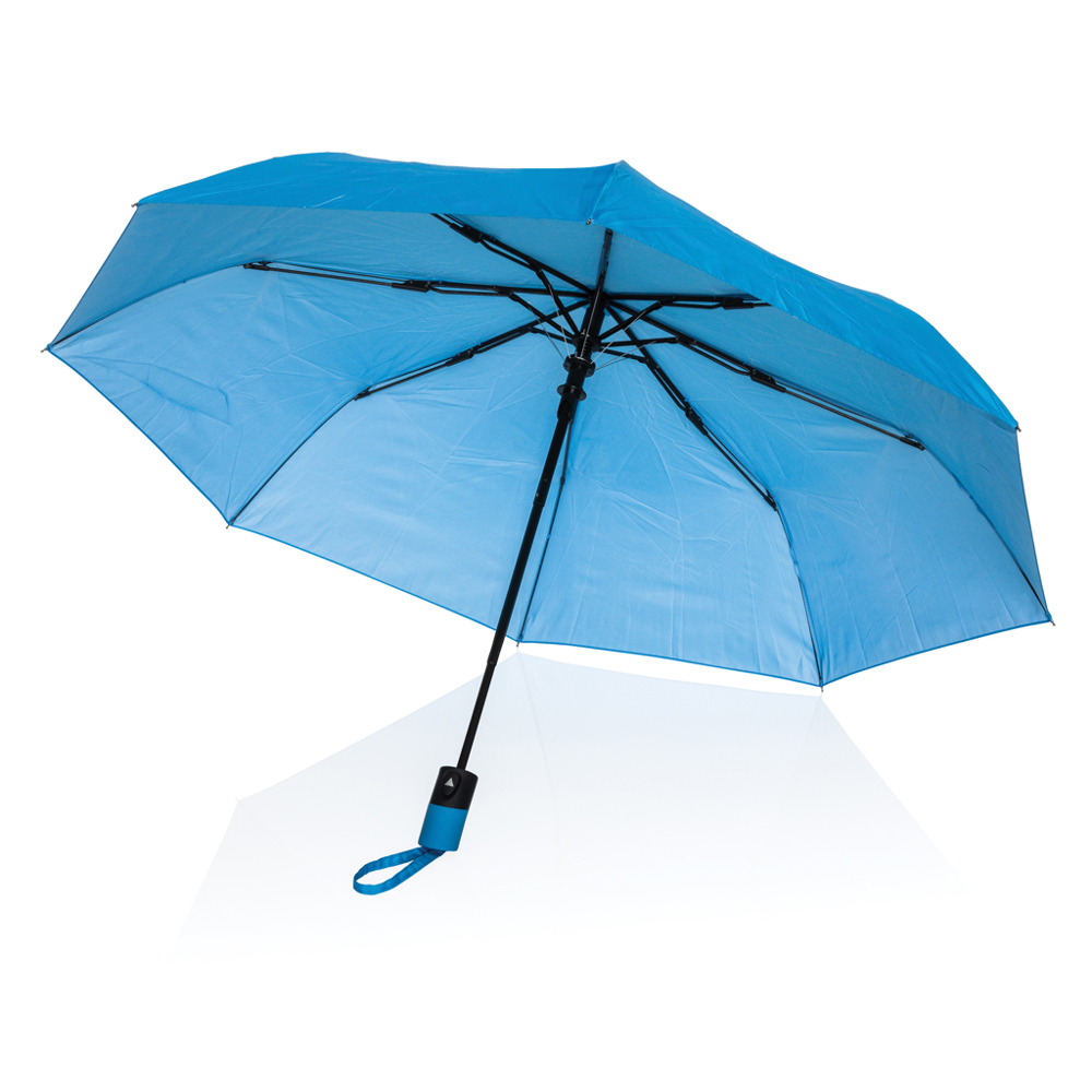21" Impact AWARE™ 190T mini auto open paraplu - met logo of onbedrukt bestellen - tranquil blue (± PMS 17-4139TCX)